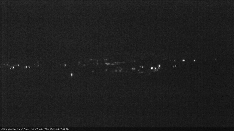 Lake Travis webcam, February 19, 2020 9:25 PM CT