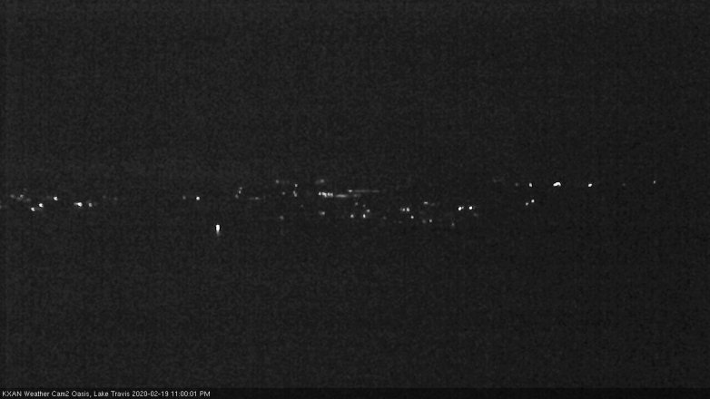 Lake Travis webcam, February 19, 2020 11:00 PM CT