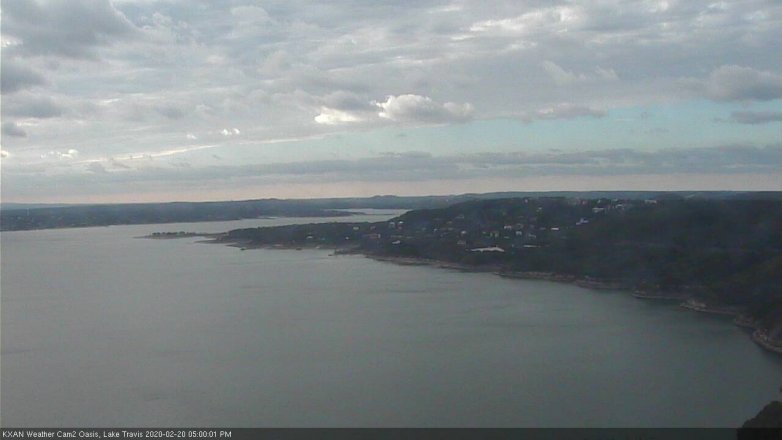 Lake Travis webcam, February 20, 2020 5:00 PM CT