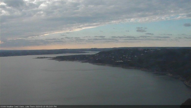 Lake Travis webcam, February 20, 2020 5:25 PM CT