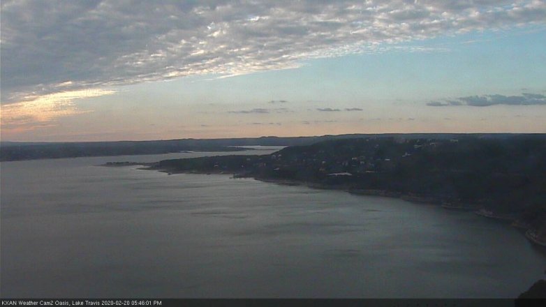 Lake Travis webcam, February 20, 2020 5:45 PM CT
