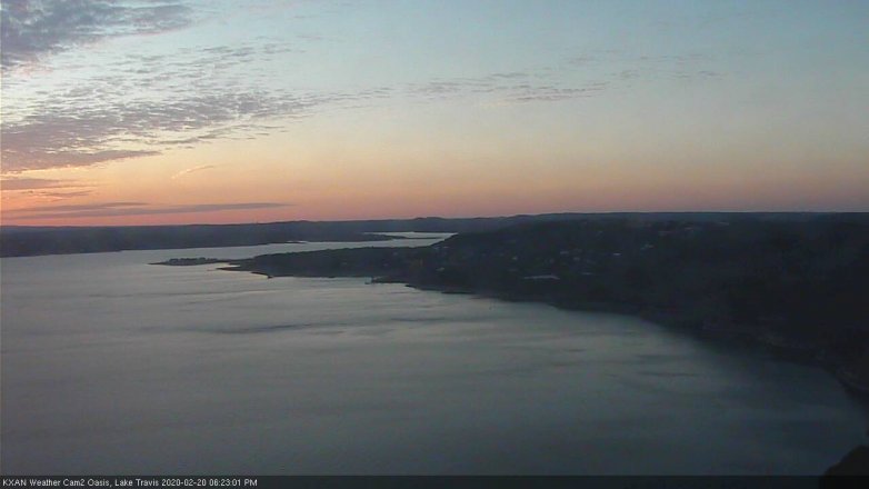 Lake Travis webcam, February 20, 2020 6:25 PM CT