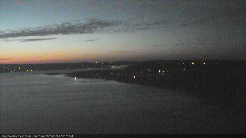 Lake Travis webcam, February 20, 2020 7:00 PM CT