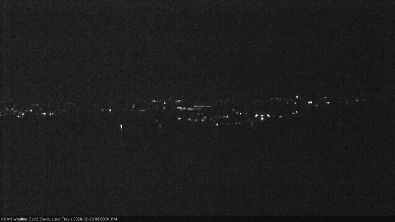 Lake Travis webcam, February 20, 2020 8:00 PM CT