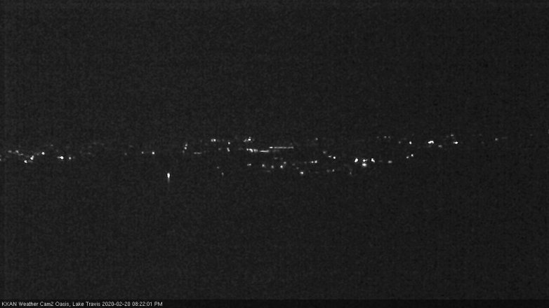 Lake Travis webcam, February 20, 2020 8:25 PM CT