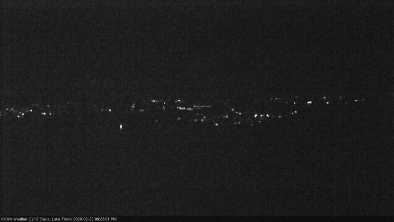 Lake Travis webcam, February 20, 2020 9:25 PM CT