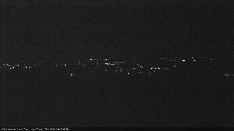 Lake Travis webcam, February 20, 2020 9:45 PM CT