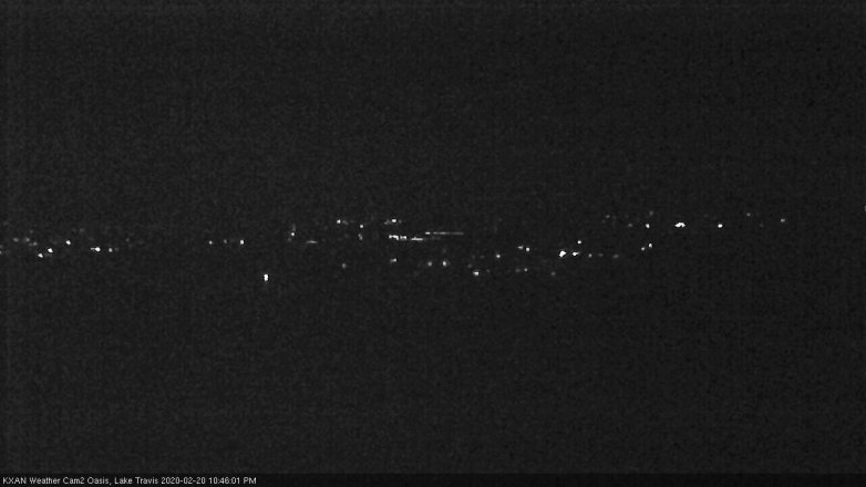 Lake Travis webcam, February 20, 2020 10:45 PM CT