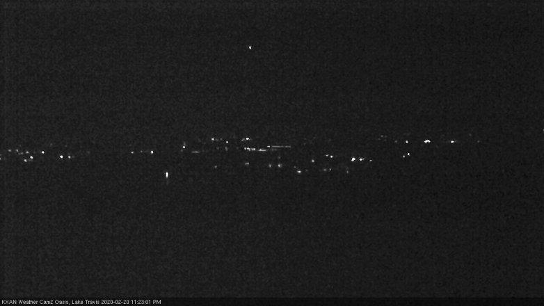 Lake Travis webcam, February 20, 2020 11:25 PM CT