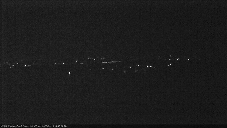 Lake Travis webcam, February 20, 2020 11:45 PM CT