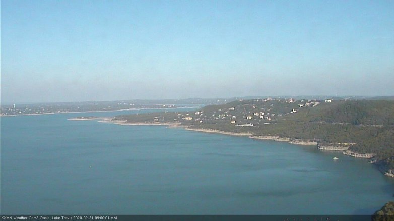 Lake Travis webcam, February 21, 2020 9:00 AM CT