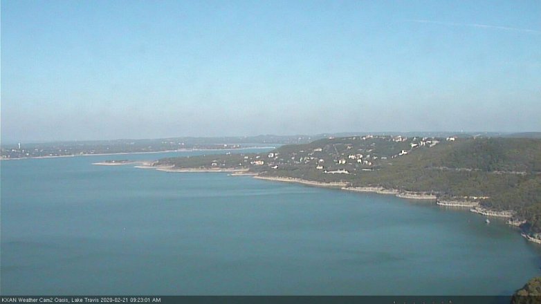 Lake Travis webcam, February 21, 2020 9:25 AM CT