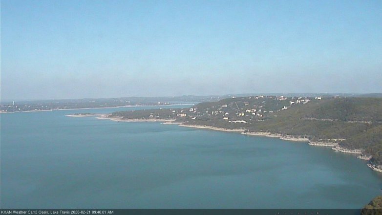 Lake Travis webcam, February 21, 2020 9:45 AM CT