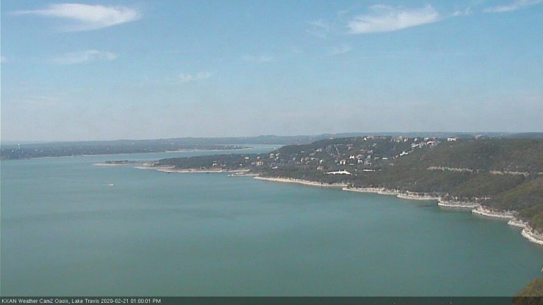 Lake Travis webcam, February 21, 2020 1:00 PM CT