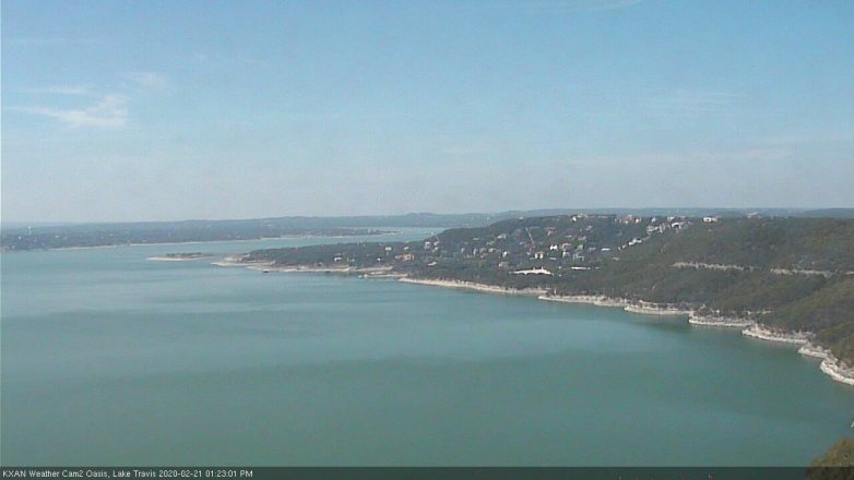 Lake Travis webcam, February 21, 2020 1:25 PM CT