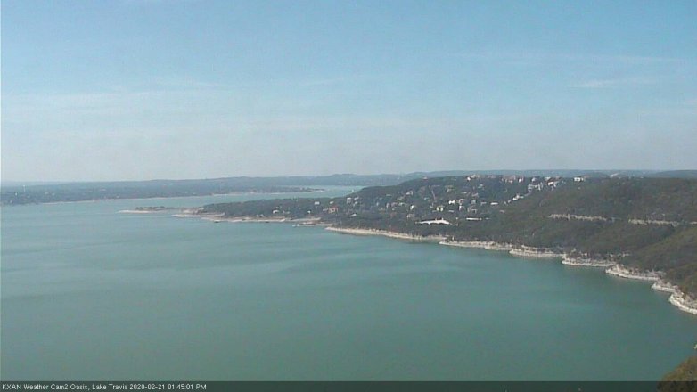 Lake Travis webcam, February 21, 2020 1:45 PM CT