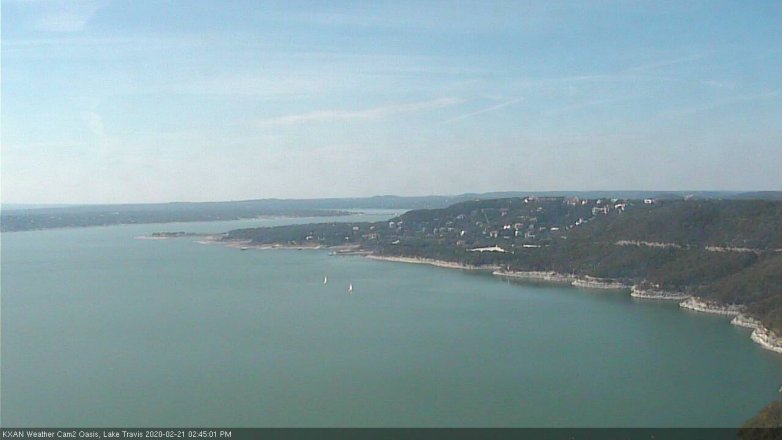 Lake Travis webcam, February 21, 2020 2:45 PM CT