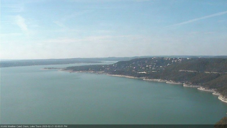 Lake Travis webcam, February 21, 2020 3:00 PM CT