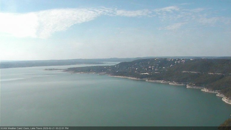 Lake Travis webcam, February 21, 2020 3:25 PM CT