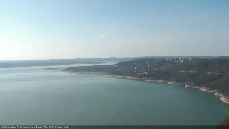 Lake Travis webcam, February 21, 2020 3:45 PM CT
