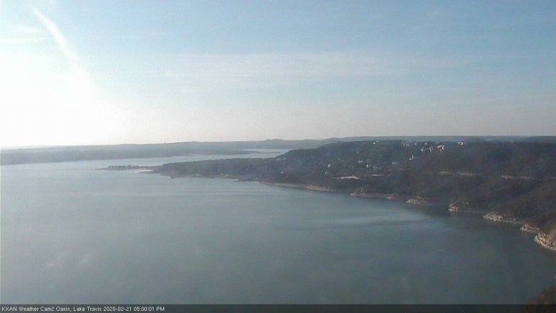 Lake Travis webcam, February 21, 2020 5:00 PM CT