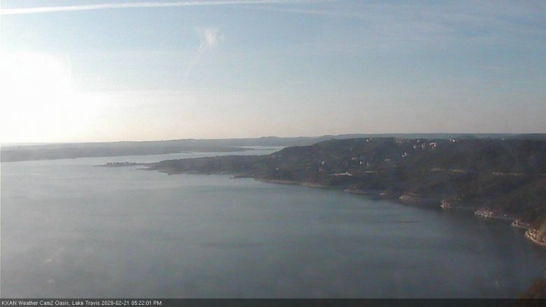 Lake Travis webcam, February 21, 2020 5:25 PM CT