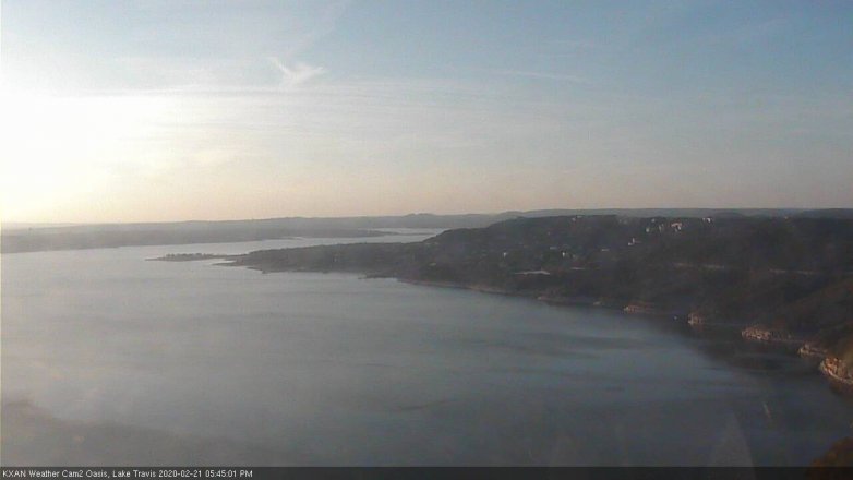 Lake Travis webcam, February 21, 2020 5:45 PM CT