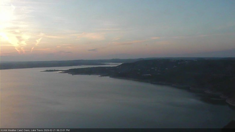 Lake Travis webcam, February 21, 2020 6:25 PM CT