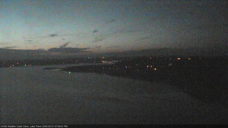 Lake Travis webcam, February 21, 2020 7:00 PM CT