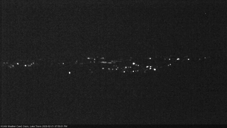 Lake Travis webcam, February 21, 2020 8:00 PM CT