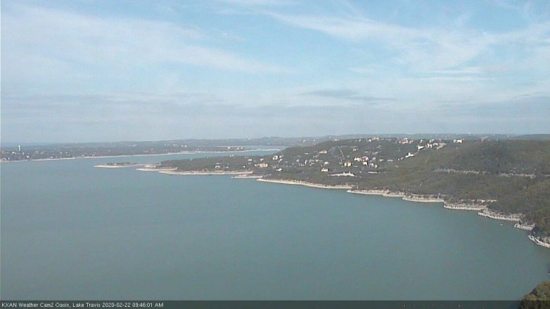 Lake Travis webcam, February 22, 2020 9:45 AM CT