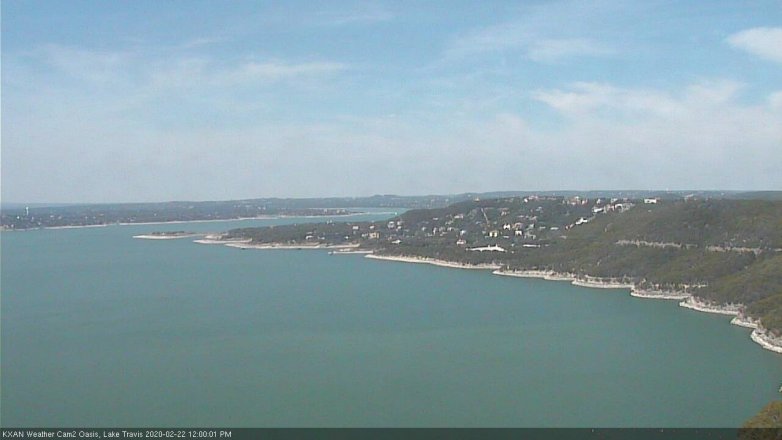 Lake Travis webcam, February 22, 2020 12:00 PM CT