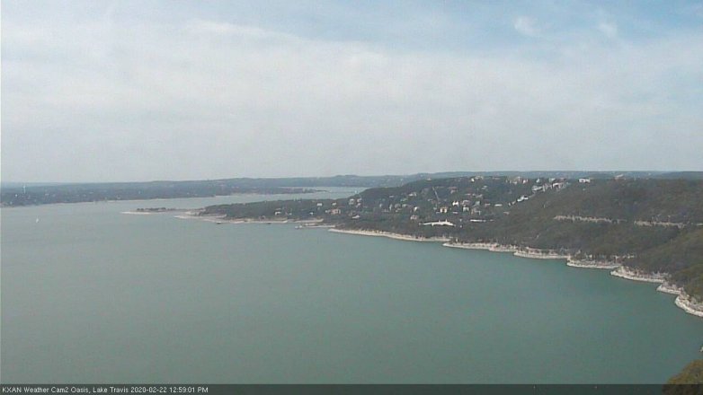 Lake Travis webcam, February 22, 2020 1:00 PM CT