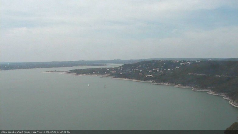 Lake Travis webcam, February 22, 2020 1:45 PM CT