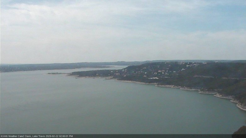 Lake Travis webcam, February 22, 2020 2:00 PM CT