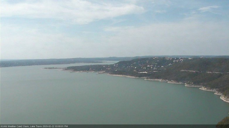 Lake Travis webcam, February 22, 2020 3:00 PM CT
