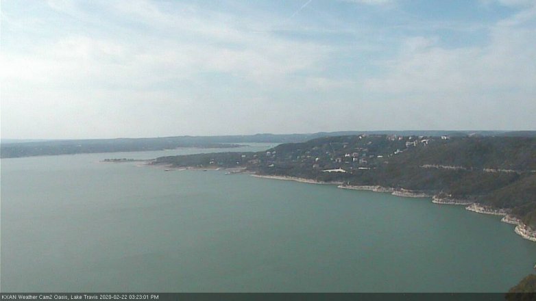 Lake Travis webcam, February 22, 2020 3:25 PM CT