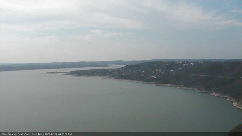 Lake Travis webcam, February 22, 2020 4:00 PM CT