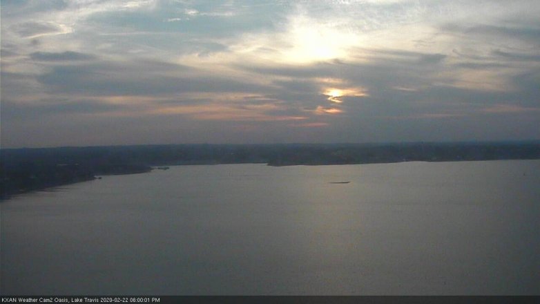Lake Travis webcam, February 22, 2020 6:00 PM CT