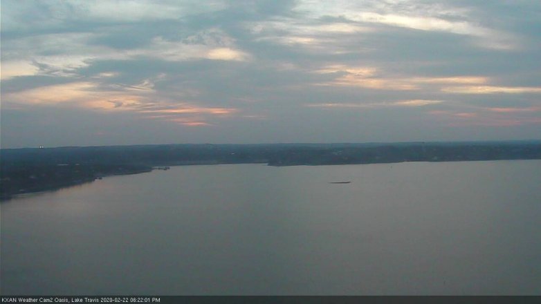 Lake Travis webcam, February 22, 2020 6:25 PM CT