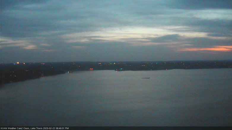 Lake Travis webcam, February 22, 2020 6:45 PM CT