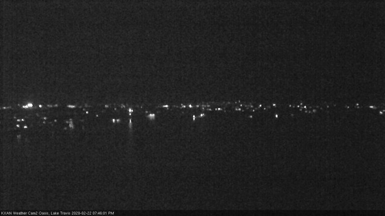 Lake Travis webcam, February 22, 2020 7:45 PM CT