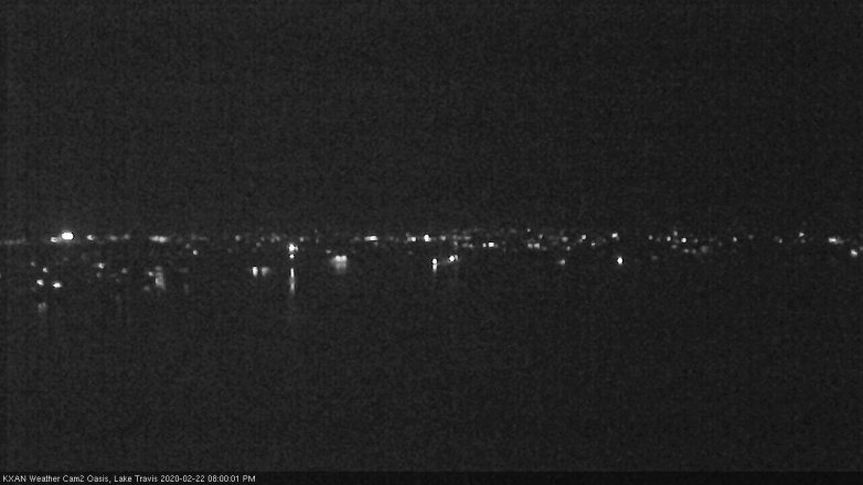 Lake Travis webcam, February 22, 2020 8:00 PM CT