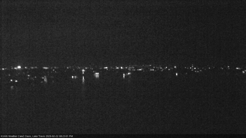 Lake Travis webcam, February 22, 2020 8:25 PM CT