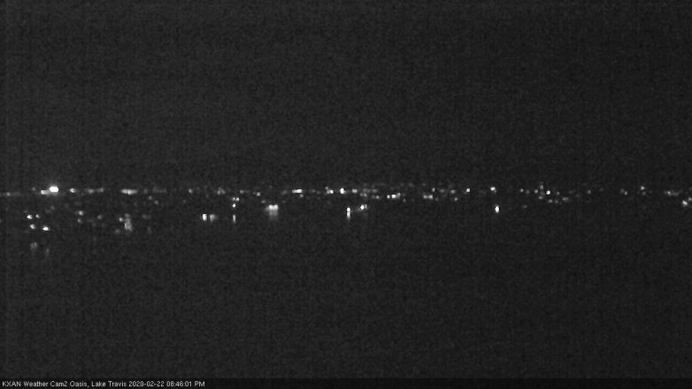 Lake Travis webcam, February 22, 2020 8:45 PM CT