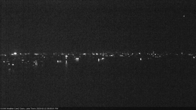 Lake Travis webcam, February 22, 2020 9:00 PM CT