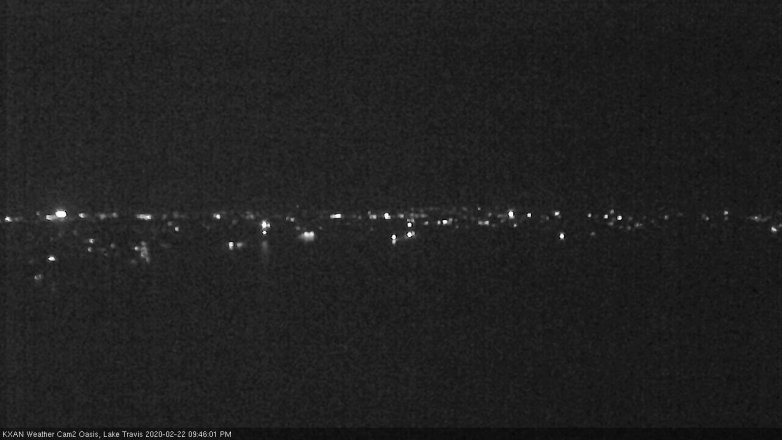 Lake Travis webcam, February 22, 2020 9:45 PM CT