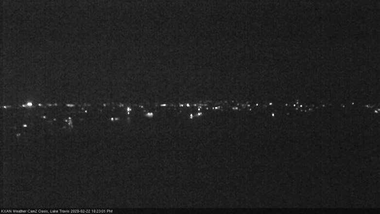 Lake Travis webcam, February 22, 2020 10:25 PM CT