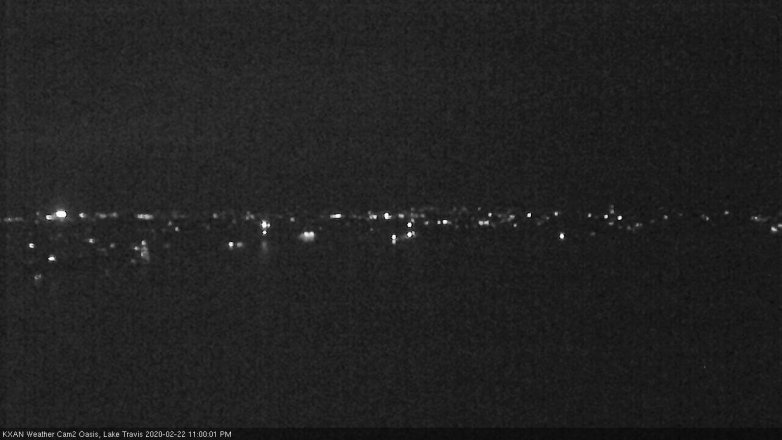 Lake Travis webcam, February 22, 2020 11:00 PM CT