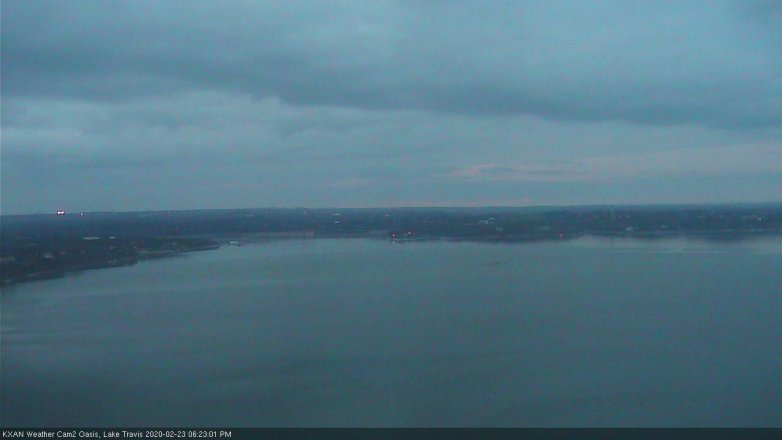Lake Travis webcam, February 23, 2020 6:25 PM CT